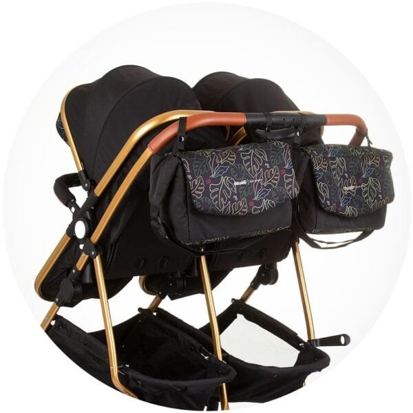 Carucior Gemeni Chipolino Duo Smart 3 In 1 Obsidian Leaves - Imagine 14