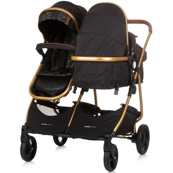 Carucior Gemeni Chipolino Duo Smart 3 In 1 Obsidian Leaves - Imagine 6