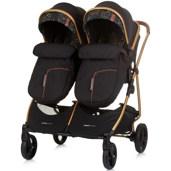 Carucior Gemeni Chipolino Duo Smart 3 In 1 Obsidian Leaves - Imagine 8