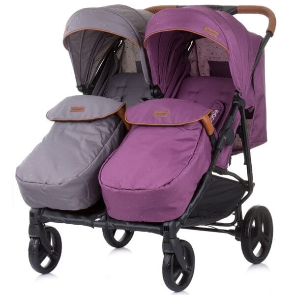 Carucior Gemeni Chipolino Passo Doble Lilac Platinum - Imagine 2