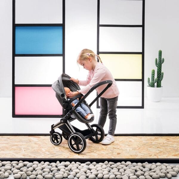 Carucior Pentru Papusi Smoby Cybex Corolle Gri - Imagine 19