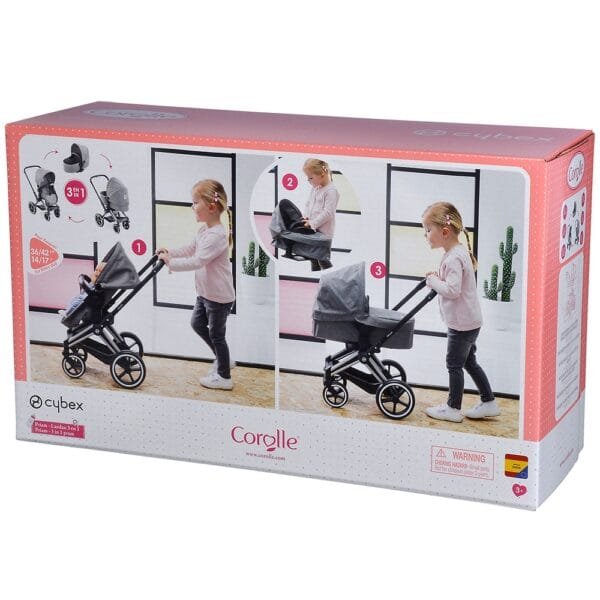 Carucior Pentru Papusi Smoby Cybex Corolle Gri - Imagine 21