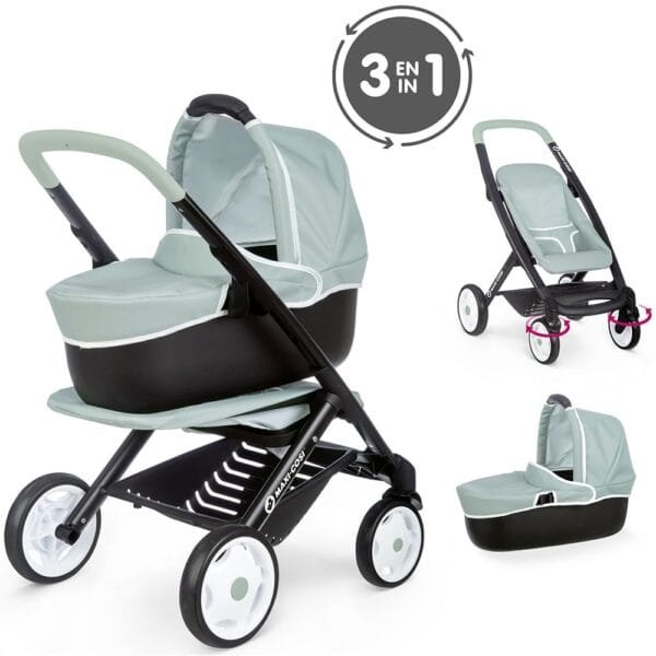 Carucior Pentru Papusi Smoby Maxi Cosi 3 In 1 Albastru - Imagine 2