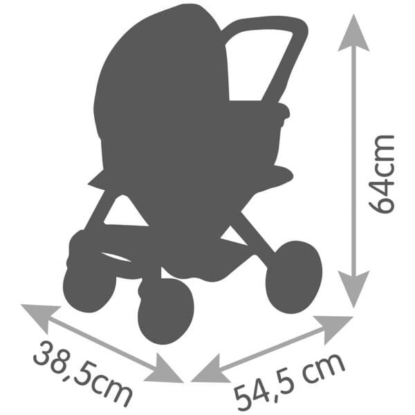 Carucior Pentru Papusi Smoby Maxi Cosi 3 In 1 Albastru - Imagine 3