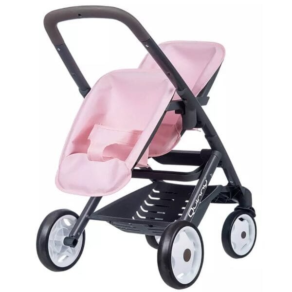 Carucior Pentru Papusi Smoby Maxi Cosy Quinny Twin Roz - Imagine 2