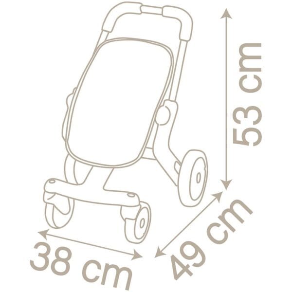 Carucior Sport Pentru Papusi Smoby Baby Nurse Poussette Pop Crem - Imagine 3