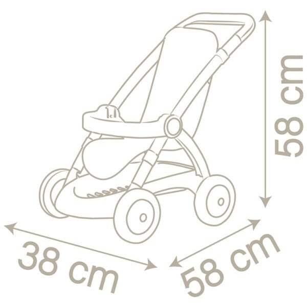 Carucior Sport Pentru Papusi Smoby Baby Nurse Poussette Crem - Imagine 3