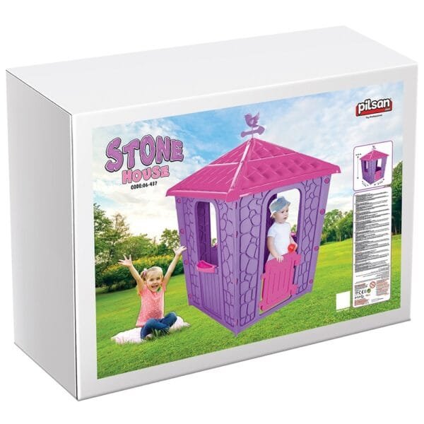 Casuta Pentru Copii Pilsan Stone House Purple - Imagine 2