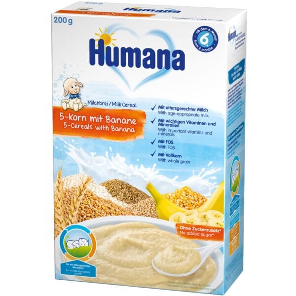 Cereale Humana Cu 5 Cereale Si Banane De La 6 Luni 200 G