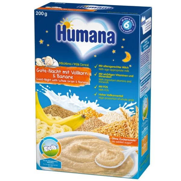 Cereale Humana Noapte Buna Cu Fulgi De Ovaz Si Banane De La 6 Luni 200 G