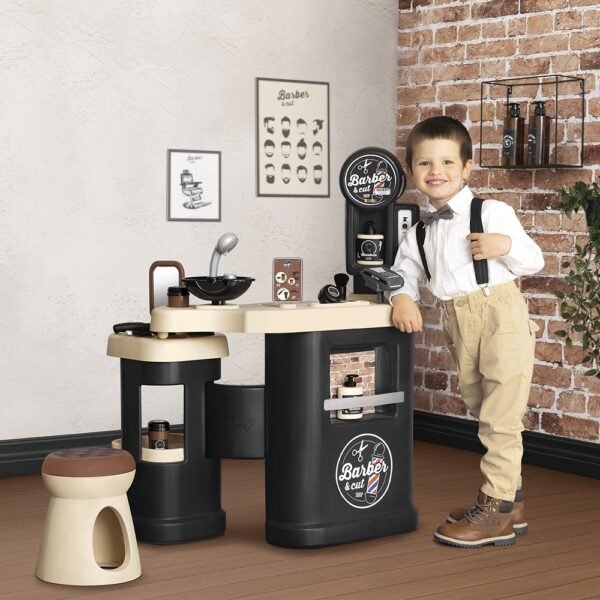 Salon Coafura Pentru Copii Smoby Barber Shop, Barber And Cut Negru - Imagine 5