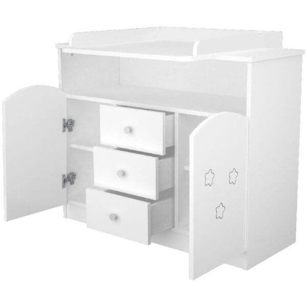 Comoda De Infasat Hubners Matei 106 Cm Alb Cu Stelute - Imagine 4