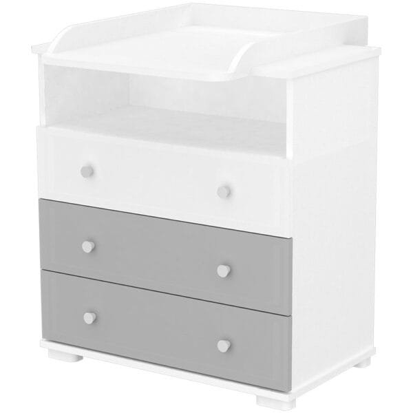 Comoda De Infasat Hubners Patrik 80 Cm Alb Grafit