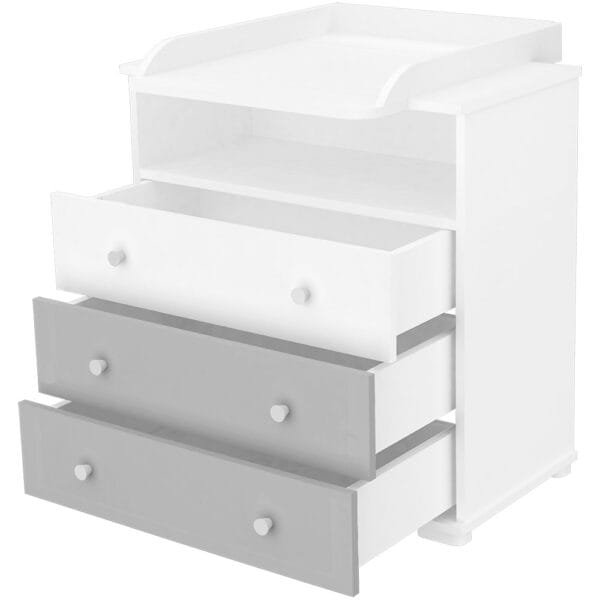 Comoda De Infasat Hubners Patrik 80 Cm Alb Grafit - Imagine 3