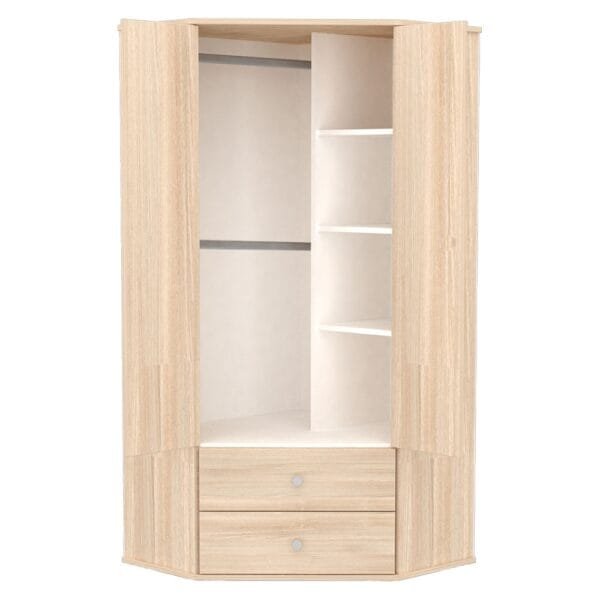 Dulap Pe Colt Cu 2 Usi Si 2 Sertare Hubners Eva Natur - Imagine 4