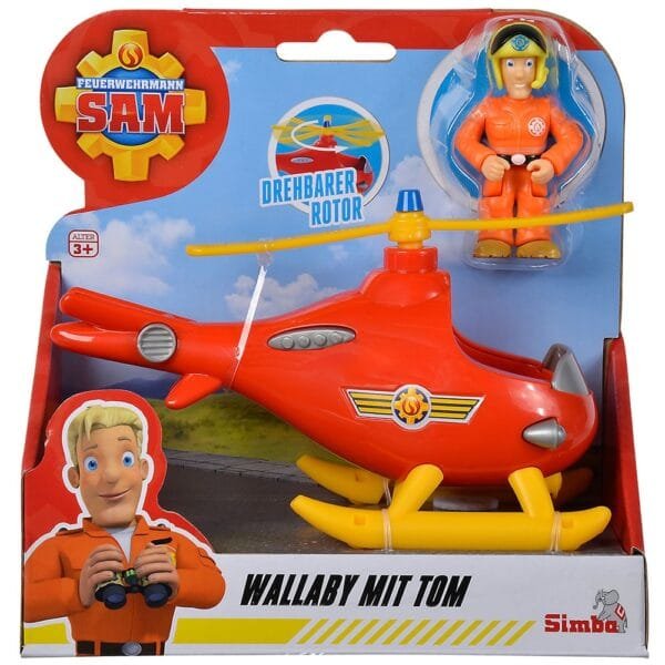Elicopter Simba Fireman Sam Wallaby Cu Figurina Tom - Imagine 5