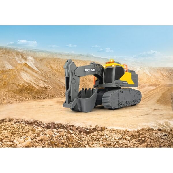 Excavator Dickie Toys Volvo Tracked Excavator 23 Cm Cu Lumini Si Sunete - Imagine 5