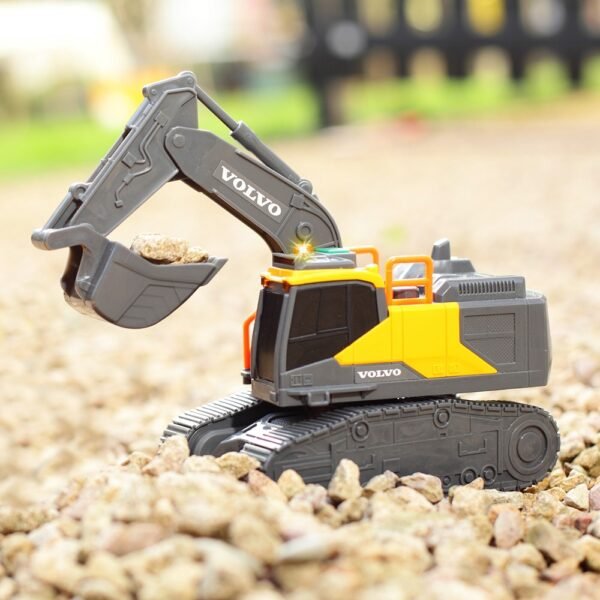 Excavator Dickie Toys Volvo Tracked Excavator 23 Cm Cu Lumini Si Sunete - Imagine 6