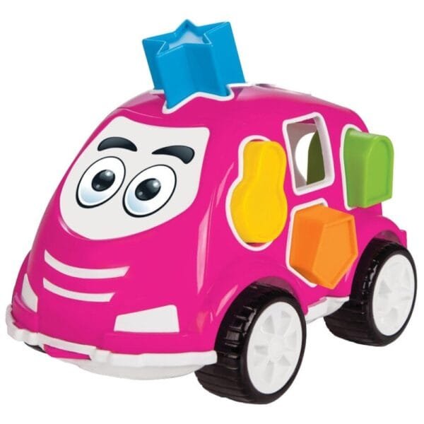 Jucarie Cu Sortator Pilsan Car Pink - Imagine 3