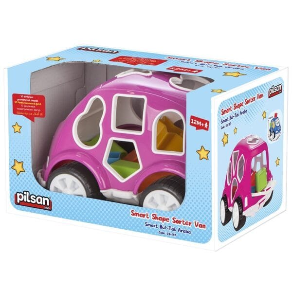 Jucarie Cu Sortator Pilsan Car Pink - Imagine 5