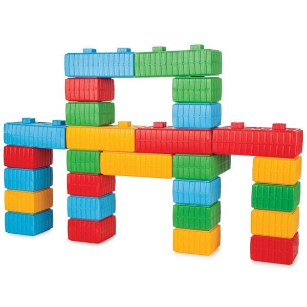 Jucarie Pilsan Cuburi De Construit Brick Blocks And Car Set 43 Piese - Imagine 2