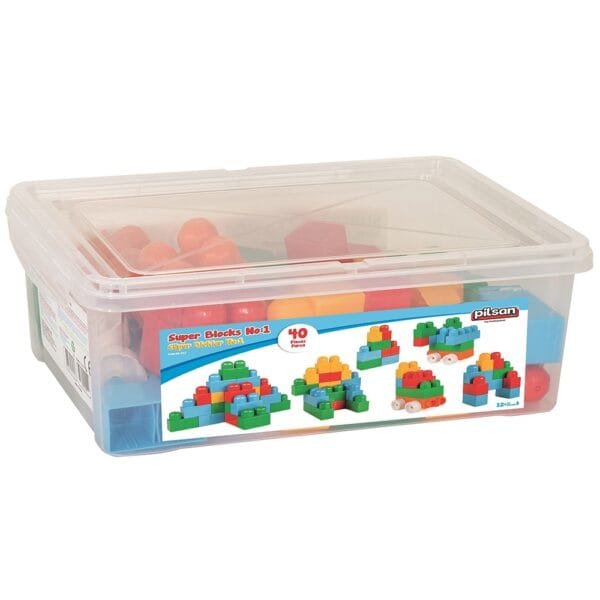 Jucarie Pilsan Cuburi De Construit In Cutie Super Blocks 40 Piese - Imagine 4