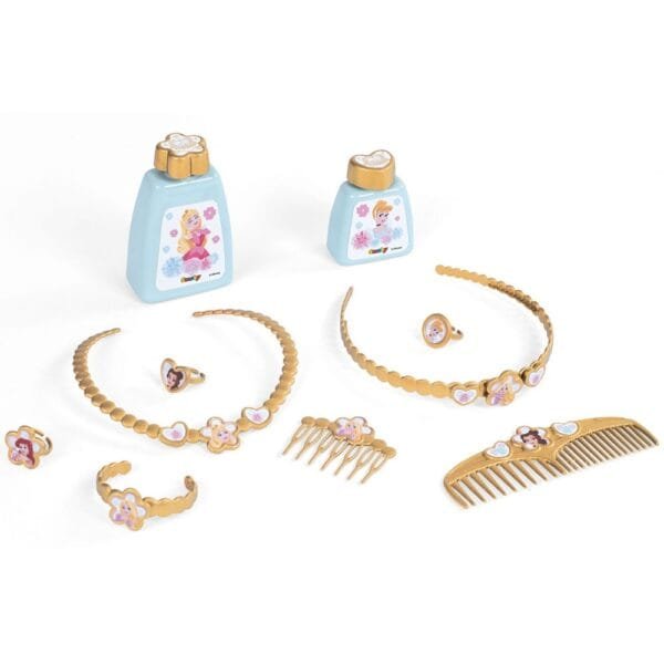 Jucarie Smoby Masuta De Machiaj Disney Princess 2 In 1 Roz Cu Accesorii - Imagine 3
