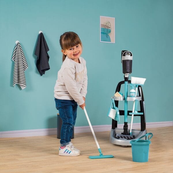 Jucarie Smoby Set Curatenie Cu Troller Si Aspirator Electronic Rowenta Negru - Imagine 11