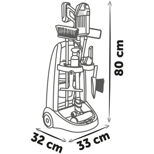 Jucarie Smoby Set Curatenie Cu Troller Si Aspirator Electronic Rowenta Negru - Imagine 2