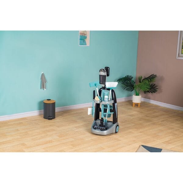 Jucarie Smoby Set Curatenie Cu Troller Si Aspirator Electronic Rowenta Negru - Imagine 4