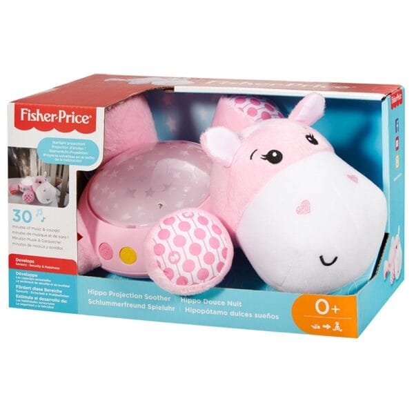 Lampa De Veghe Plus Fisher Price By Mattel Newborn Hipopotam Roz - Imagine 5