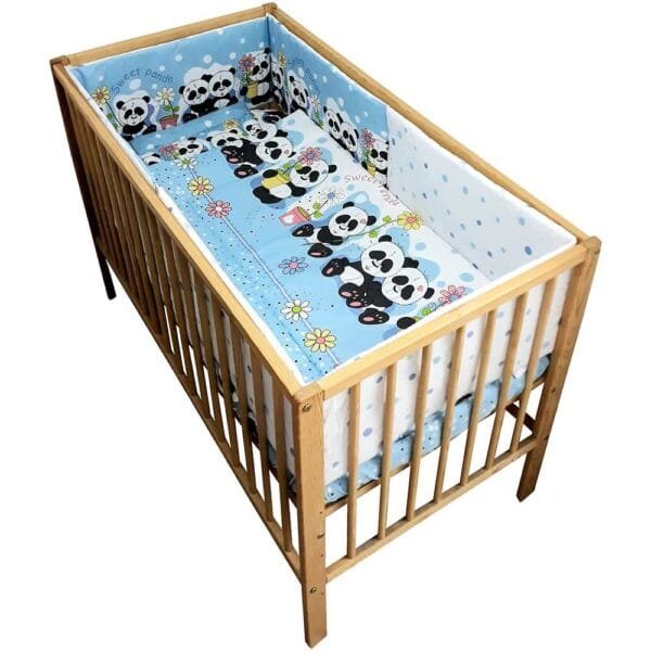 Lenjerie Patut Hubners Sweet Panda 5 Piese Albastru