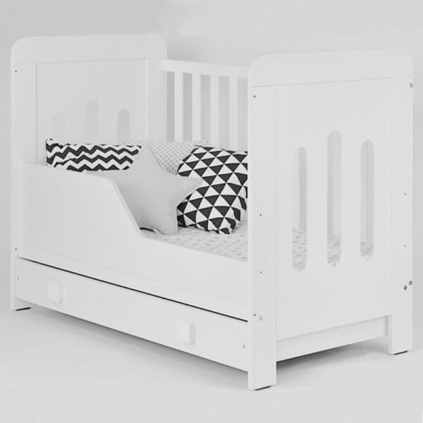 Margine De Siguranta Pentru Patut Din Lemn Hubners 120X28 Cm Alb - Imagine 2