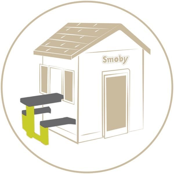 Masa De Picnic Cu Doua Banci Smoby Pentru Casuta Verde - Imagine 2