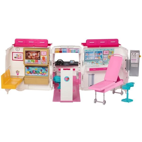Masina Ambulanta Barbie By Mattel I Can Be Clinica Mobila 2 In 1 - Imagine 5