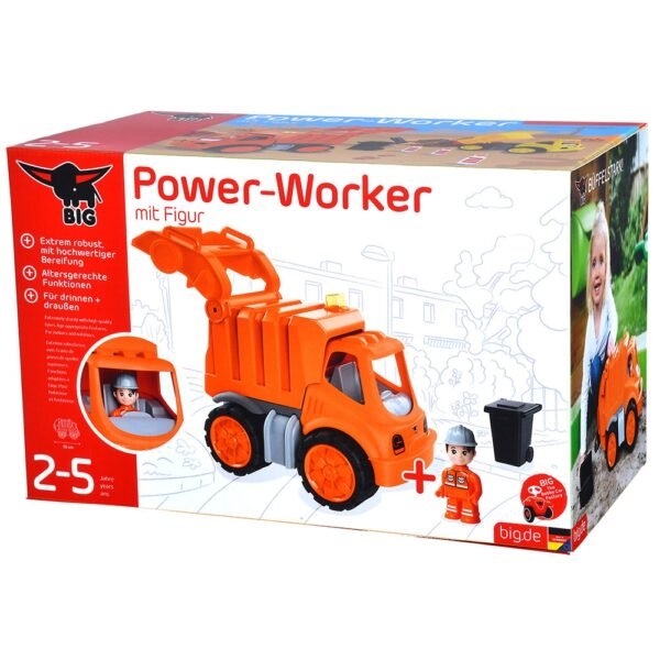 Masina De Gunoi Big Power Worker Garbage Truck Cu Figurina - Imagine 6