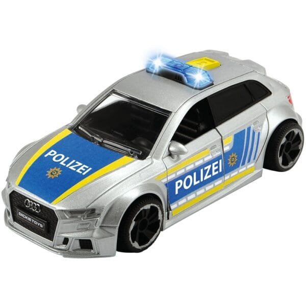 Masina De Politie Dickie Toys Audi Rs3 1:32 15 Cm Cu Lumini, Sunete Si Accesorii - Imagine 6