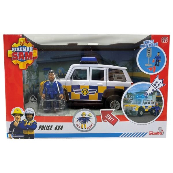 Masina De Politie Simba Fireman Sam Police Car Cu Figurina Malcolm Si Accesorii - Imagine 5