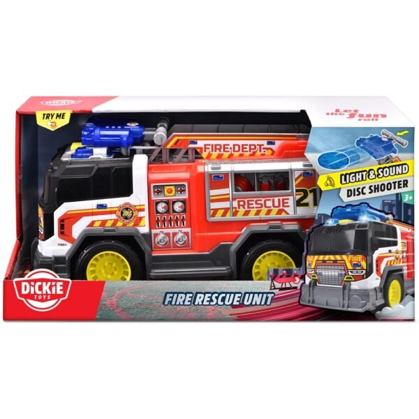 Masina De Pompieri Dickie Toys Fire Rescue Unit 30 Cm Cu Lumini Si Sunete - Imagine 12
