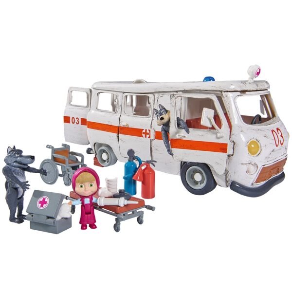 Masina Simba Masha And The Bear Ambulance Cu Accesorii