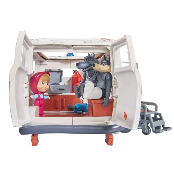 Masina Simba Masha And The Bear Ambulance Cu Accesorii - Imagine 4