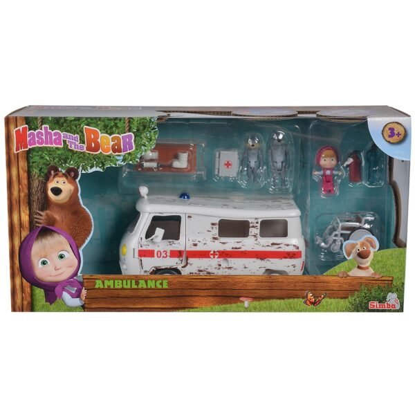 Masina Simba Masha And The Bear Ambulance Cu Accesorii - Imagine 8