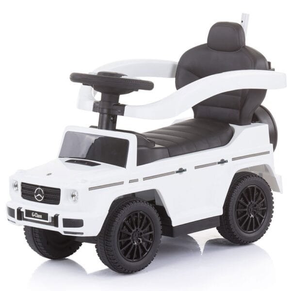 Masinuta De Impins Chipolino Mercedes G350 White Cu Maner Si Copertina - Imagine 3