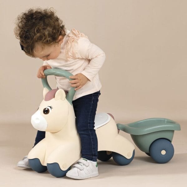 Masinuta De Impins Smoby Pony Cu Remorca - Imagine 6