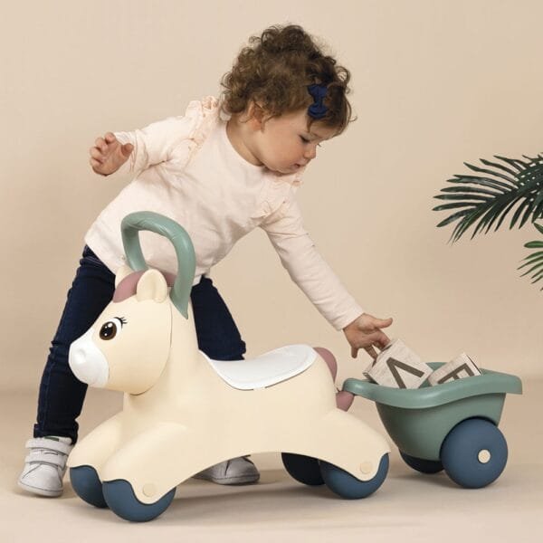Masinuta De Impins Smoby Pony Cu Remorca - Imagine 9