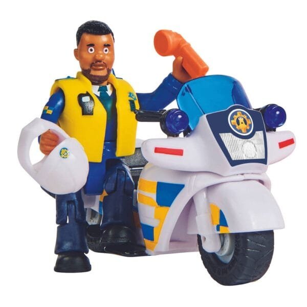 Motocicleta Simba Fireman Sam Police Cu Figurina Malcolm Si Accesorii - Imagine 2