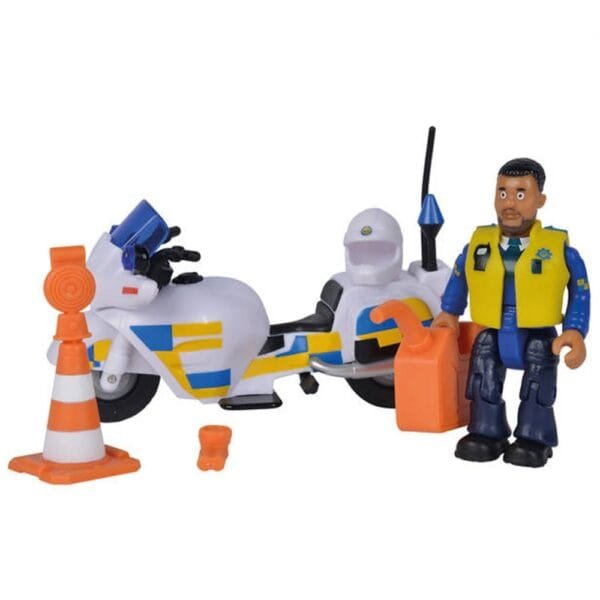 Motocicleta Simba Fireman Sam Police Cu Figurina Malcolm Si Accesorii - Imagine 4