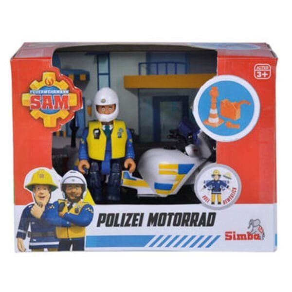 Motocicleta Simba Fireman Sam Police Cu Figurina Malcolm Si Accesorii - Imagine 5