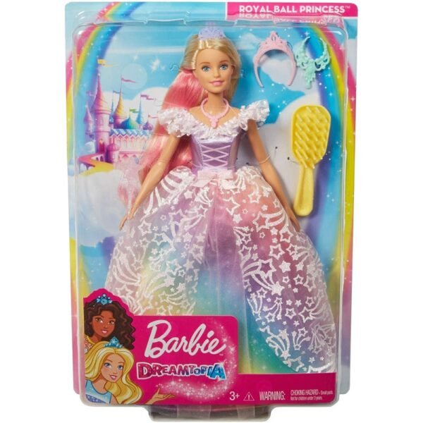 Papusa Barbie By Mattel Dreamtopia Printesa In Rochie De Bal Cu Accesorii - Imagine 7