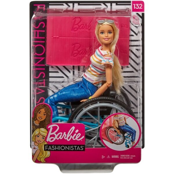 Papusa Barbie By Mattel Fashionistas Papusa In Scaun Cu Rotile Si Rampa - Imagine 10